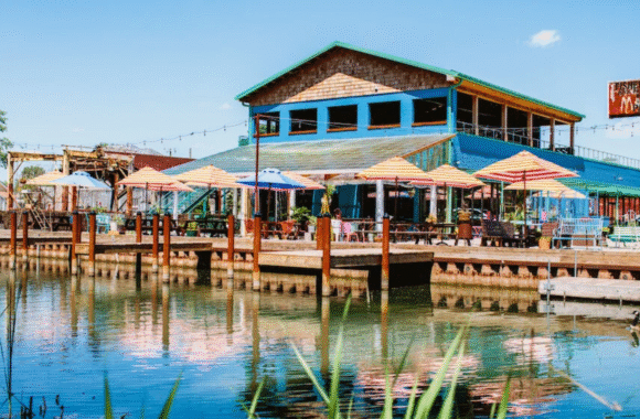 Coriander Kitchen and Farm Detroit canal-side patio with fresh seasonal dishes