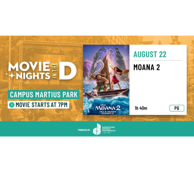 Movie Nights in the D Moana 2 screening at Campus Martius Detroit
